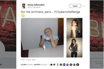 La increíble historia de una chica que superó el cáncer y lo reflejó en redes sociales con el #10YearsChallenge