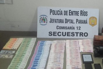 Joven detenido con varios elementos robados y una gran suma de dinero