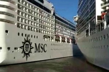 Chocaron dos cruceros en el Puerto de Buenos Aires. El video