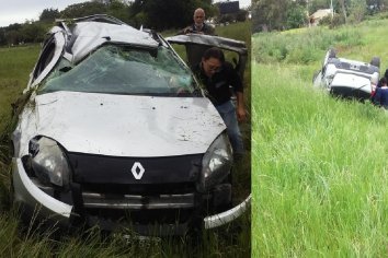 Tremendo vuelco sobre la Ruta 12: una pareja debió ser hospitalizada