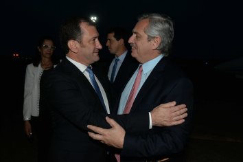 Edgardo Kueider recibió a Alberto Fernández en Paraná