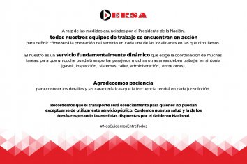 Los colectivos funcionarán con frecuencia de día domingo