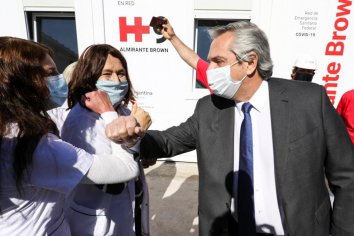 El Presidente recorrió el nuevo Hospital Modular de Emergencia de Almirante Brown