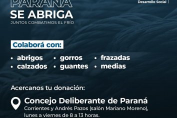 El Concejo Deliberante será uno de los puntos de recepción de las donaciones