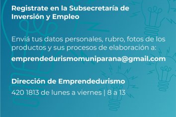 Abrieron la inscripción a emprendedores en la Subsecretaría de Inversión y Empleo