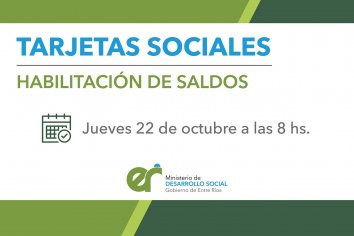 Este jueves se acreditarán las tarjetas sociales