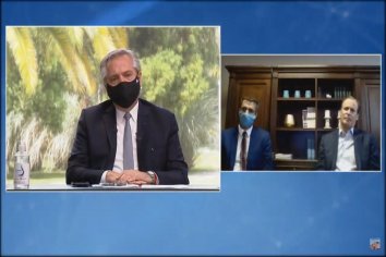 Bordet compartió por videoconferencia con el Presidente la presentación del módulo sanitario de Colón
