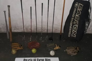 Recuperaron elementos de sóftbol y golf que habían sido sustraídos