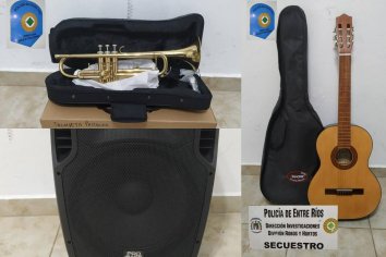 Recuperaron instrumentos musicales y un parlante que habían robado del CIC II