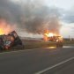 Dos camiones se incendiaron tras choque en cadena