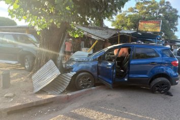 Conductor perdió el control de su vehiculo y colisionó contra un árbol y varios autos