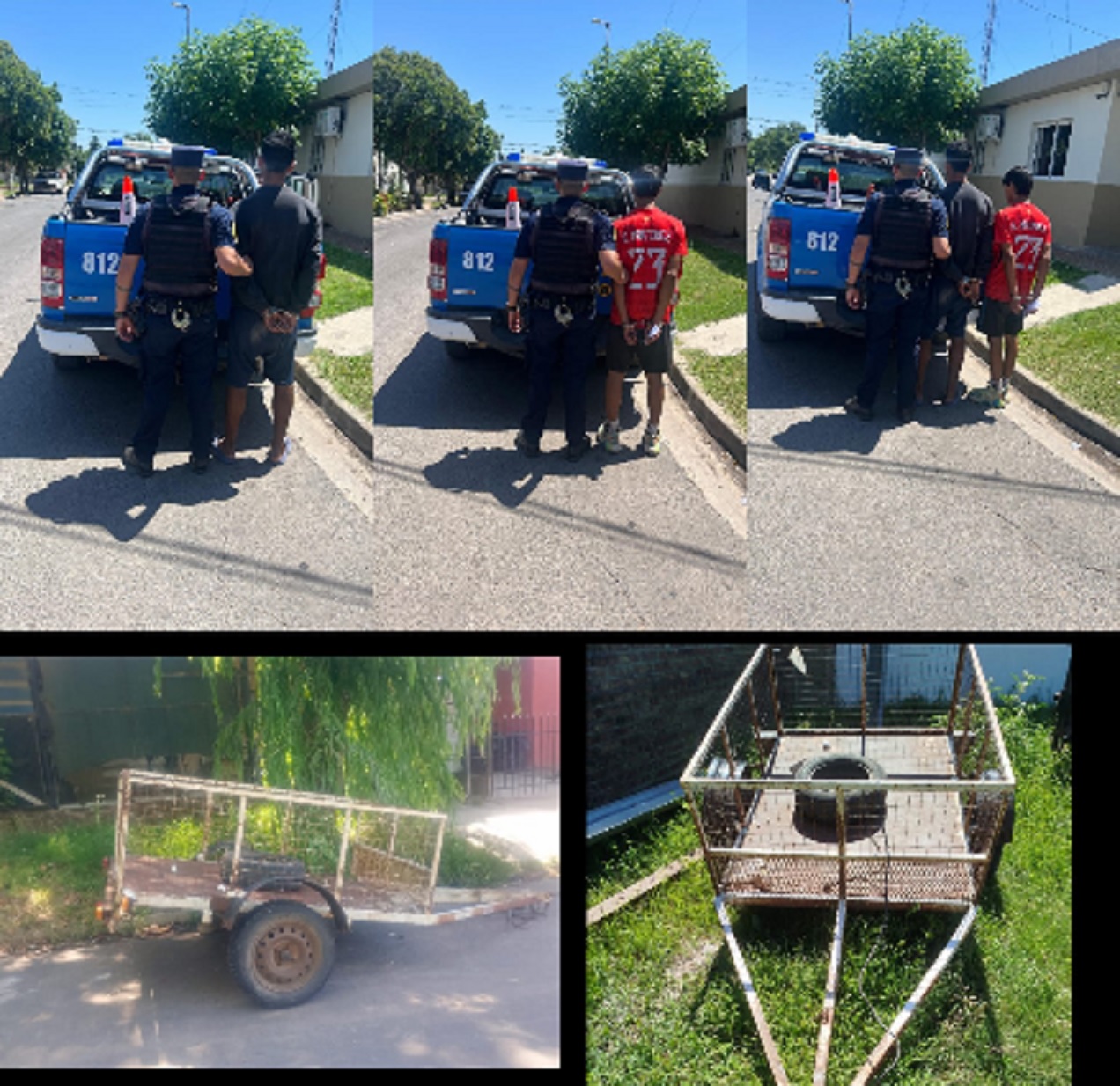 Detuvieron a dos hombres mientras desarmaban un trailer robado