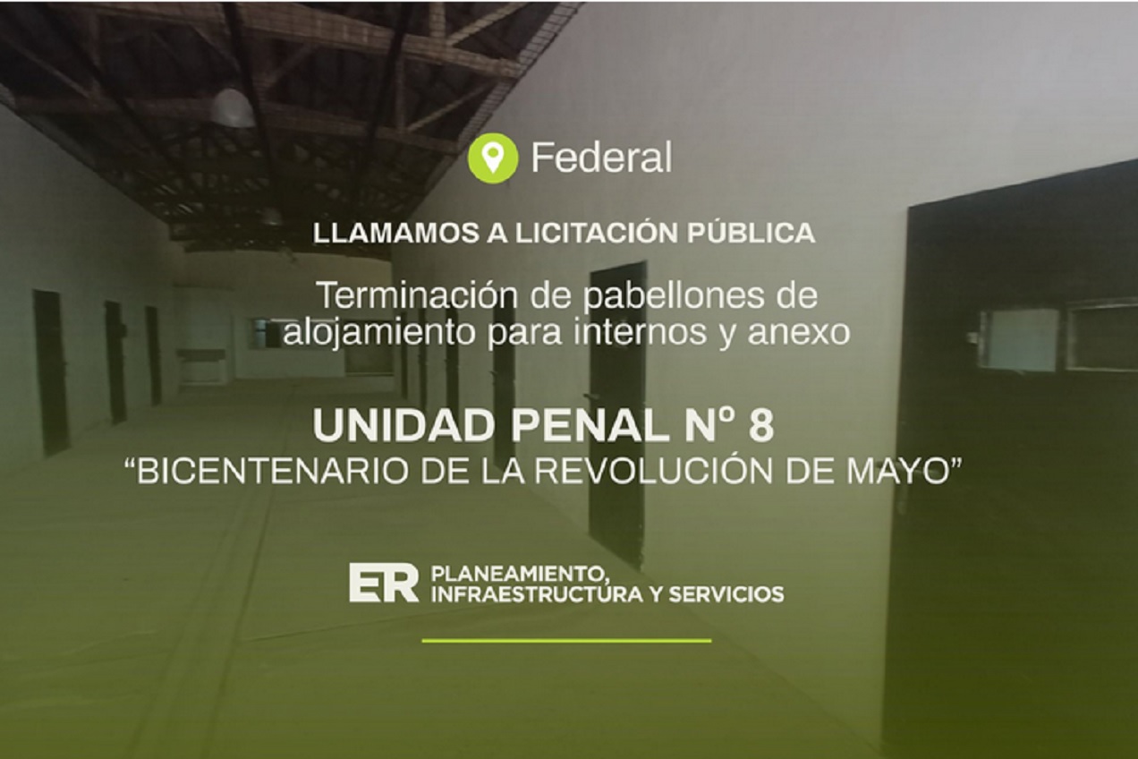 Se licitan obras para pabellones en la Unidad Penal Nº8 de Federal