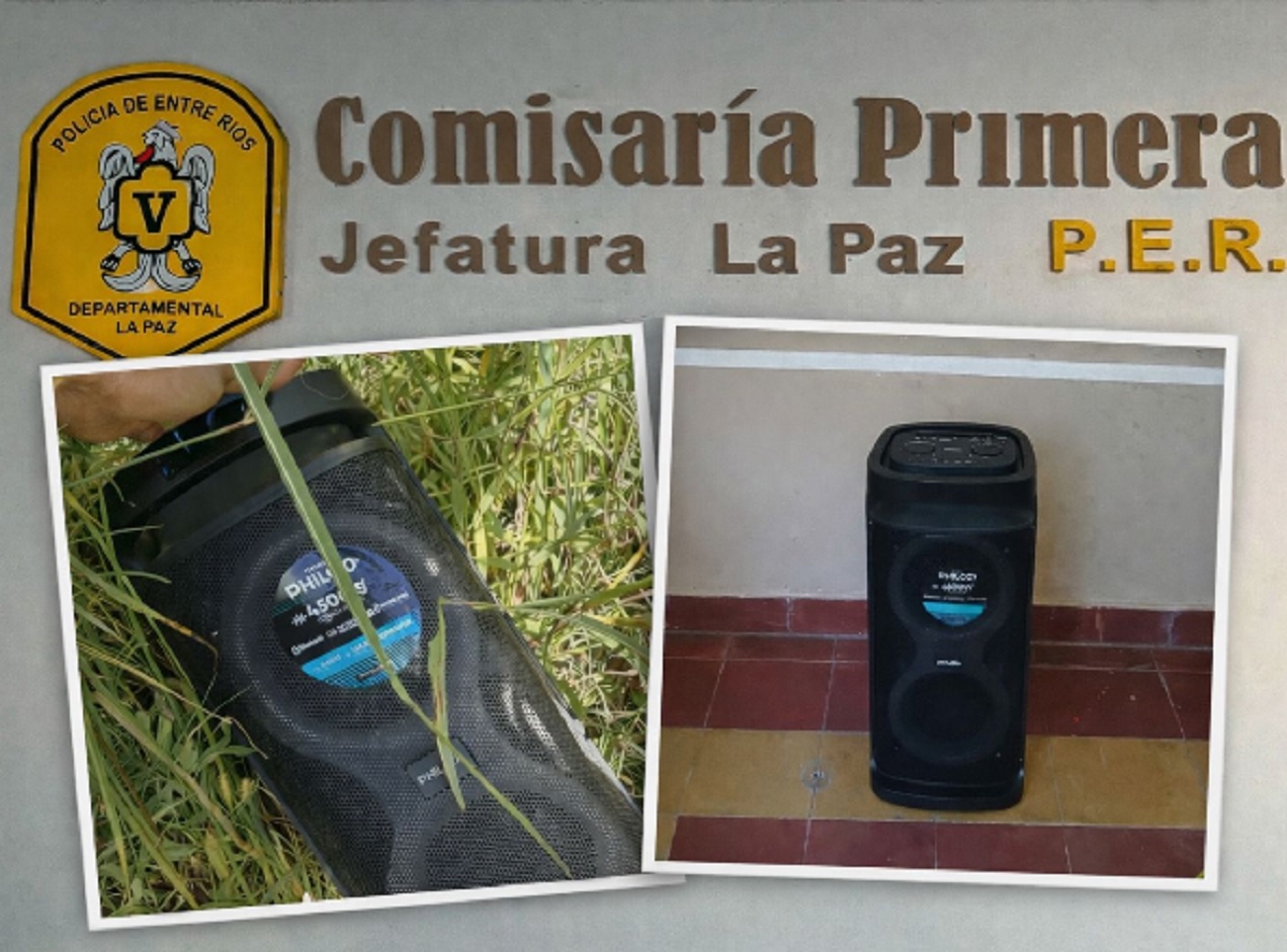 Encontraron ocultos entre la maleza parlantes que habían sido robados en una vivienda