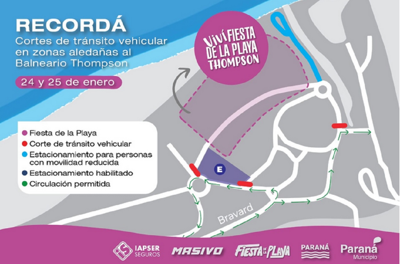 Cómo será el operativo de tránsito en inmediaciones a la Fiesta de la Playa en el Thompson