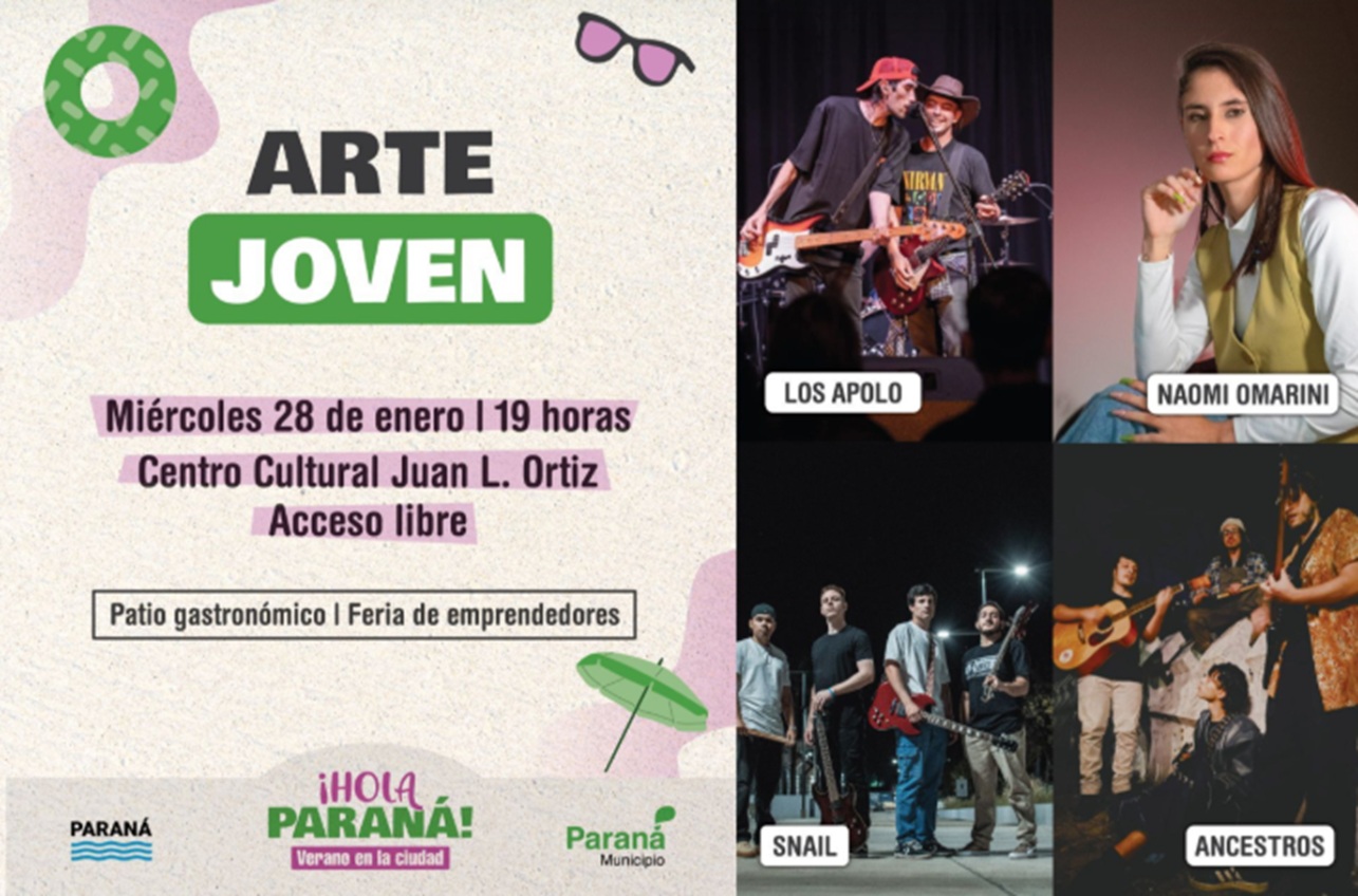 Arte Joven vuelve con música en vivo en el Centro Cultural Juan L. Ortiz