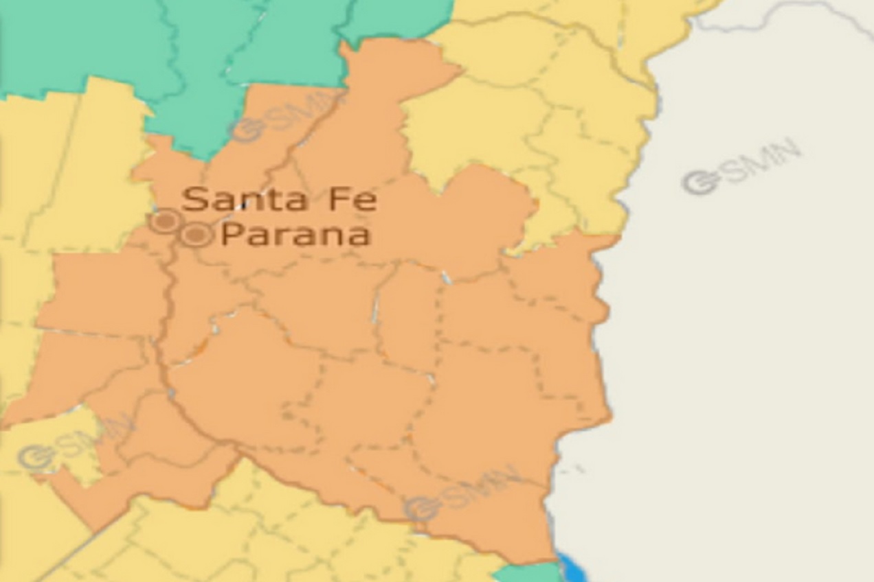 Alerta naranja por tormentas fuertes para este jueves