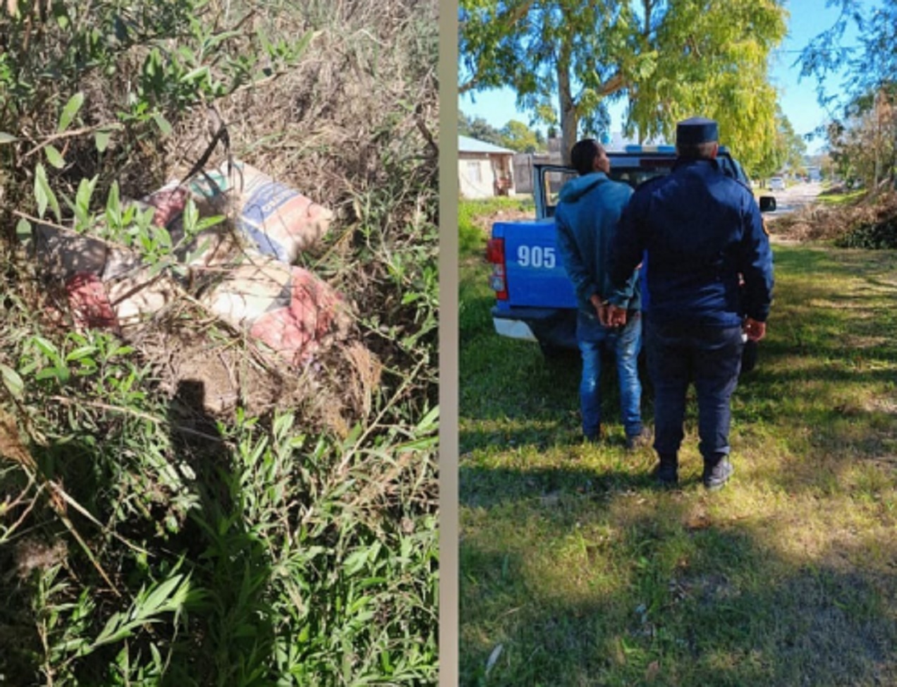 Estaba oculto en un descampado en actitud sospechosa y fue detenido