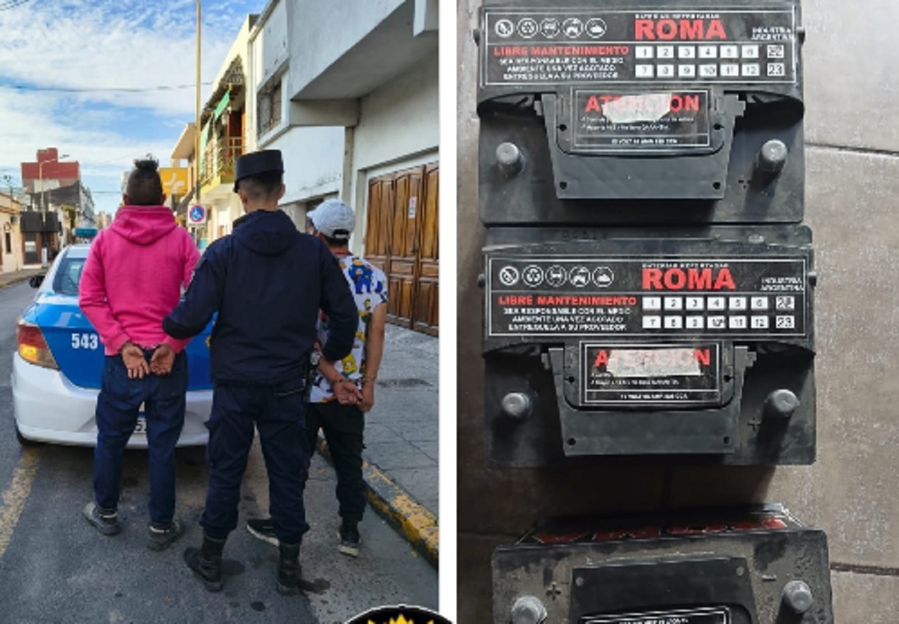 Dos detenidos por robo de baterías