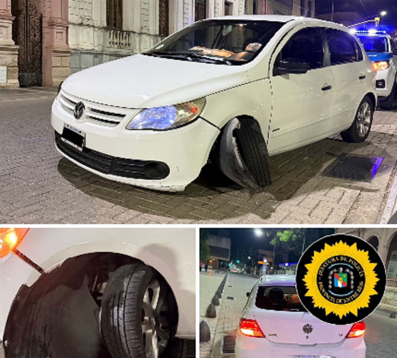 Perdió el control del auto y chocó contra una puntera