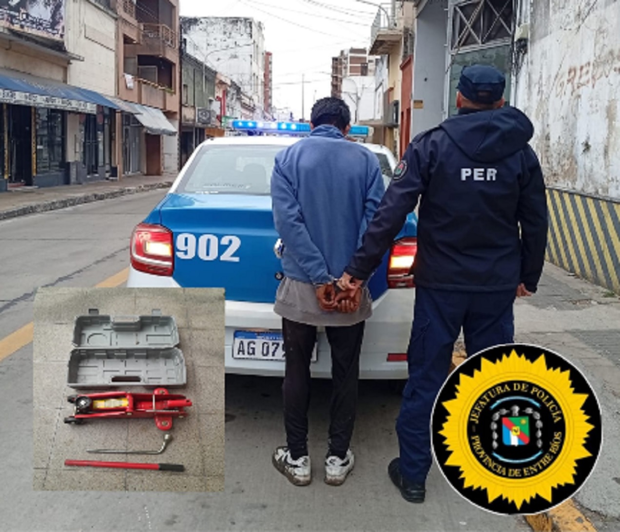 Detuvieron a un hombre y recuperaron un gato hidráulico que fue robado de un vehículo