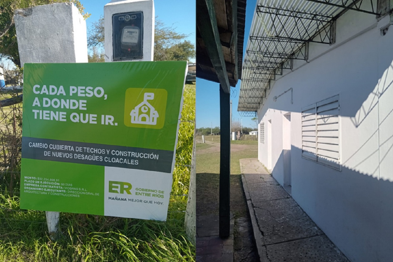 Concluyeron trabajos edilicios y de saneamiento en escuela rural de Villaguay