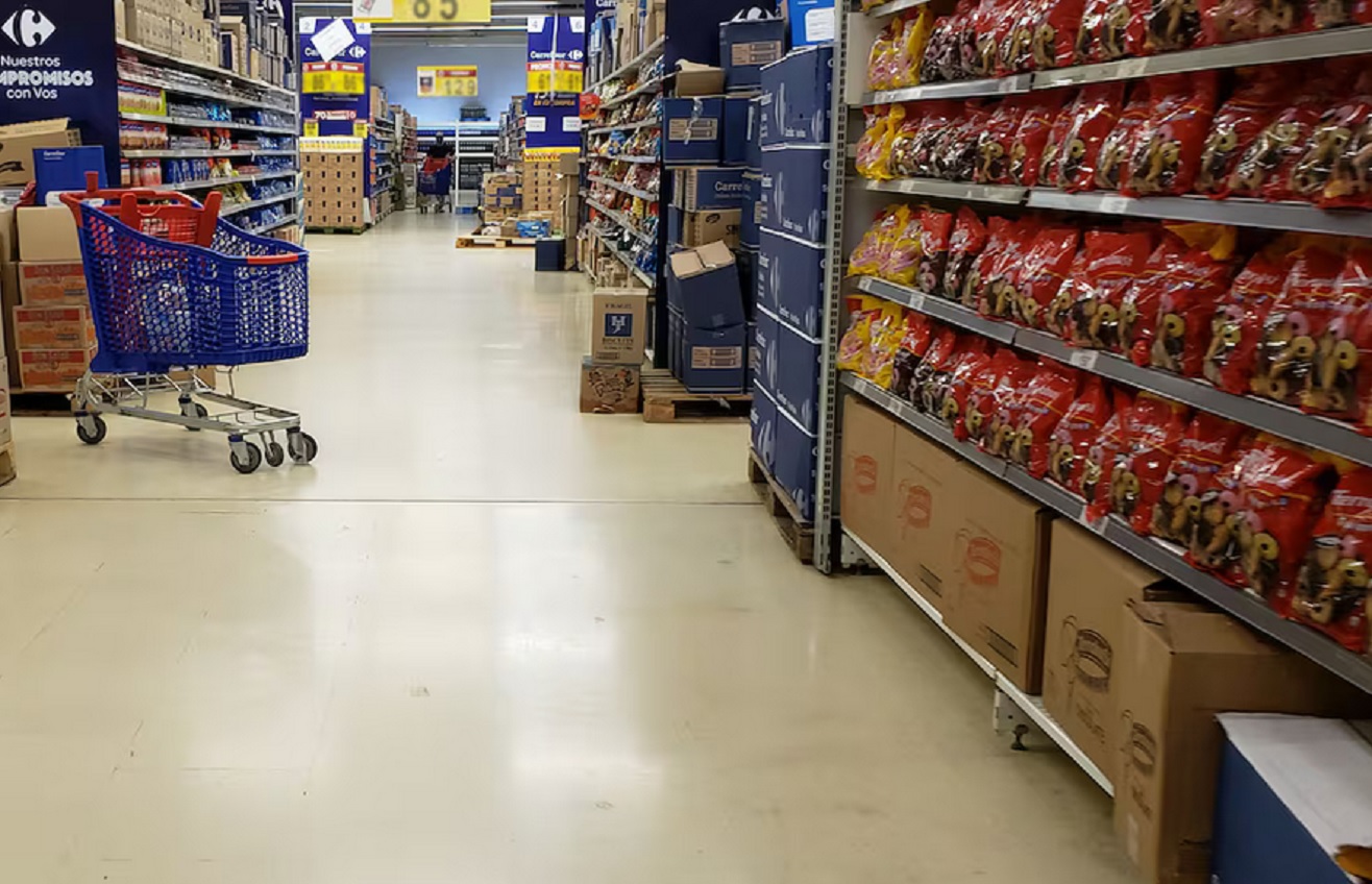 Crisis histórica de venta en los supermercados