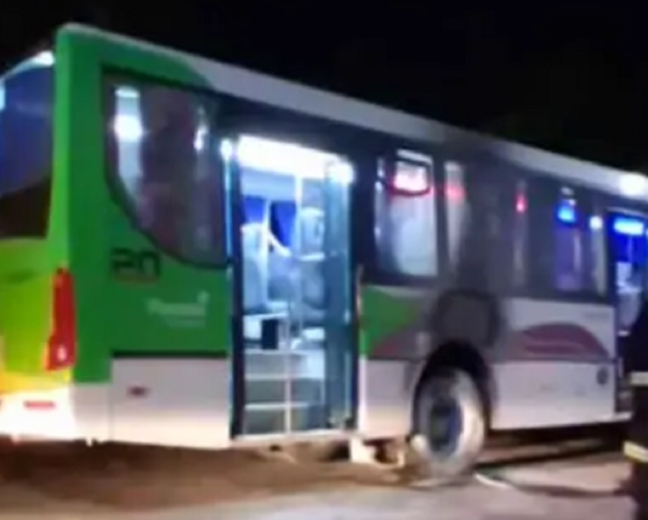 Principio de incendio en un colectivo urbano