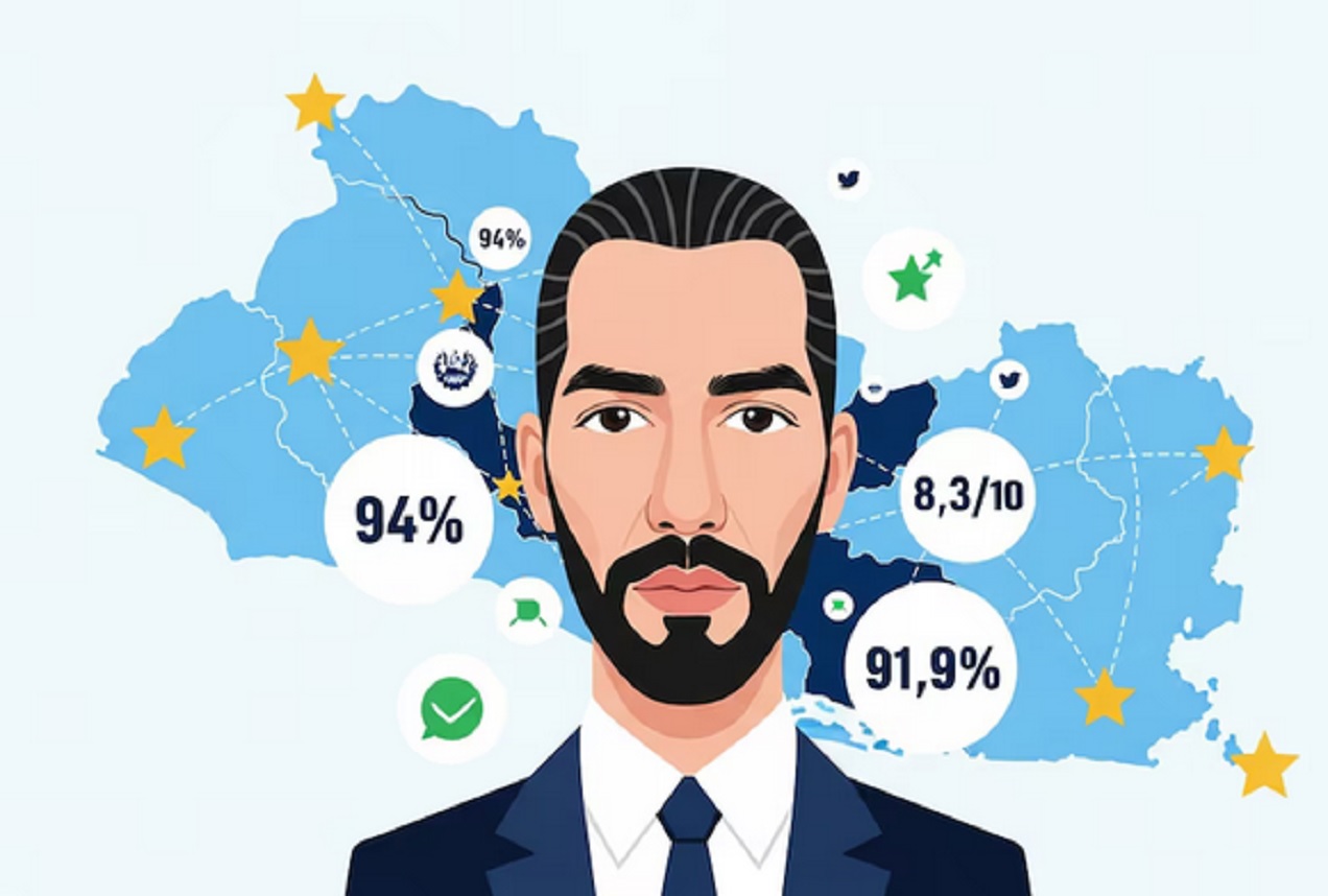 Bukele mantiene niveles de aprobación que superan el 90 % en El Salvador, tras 7 años en el poder