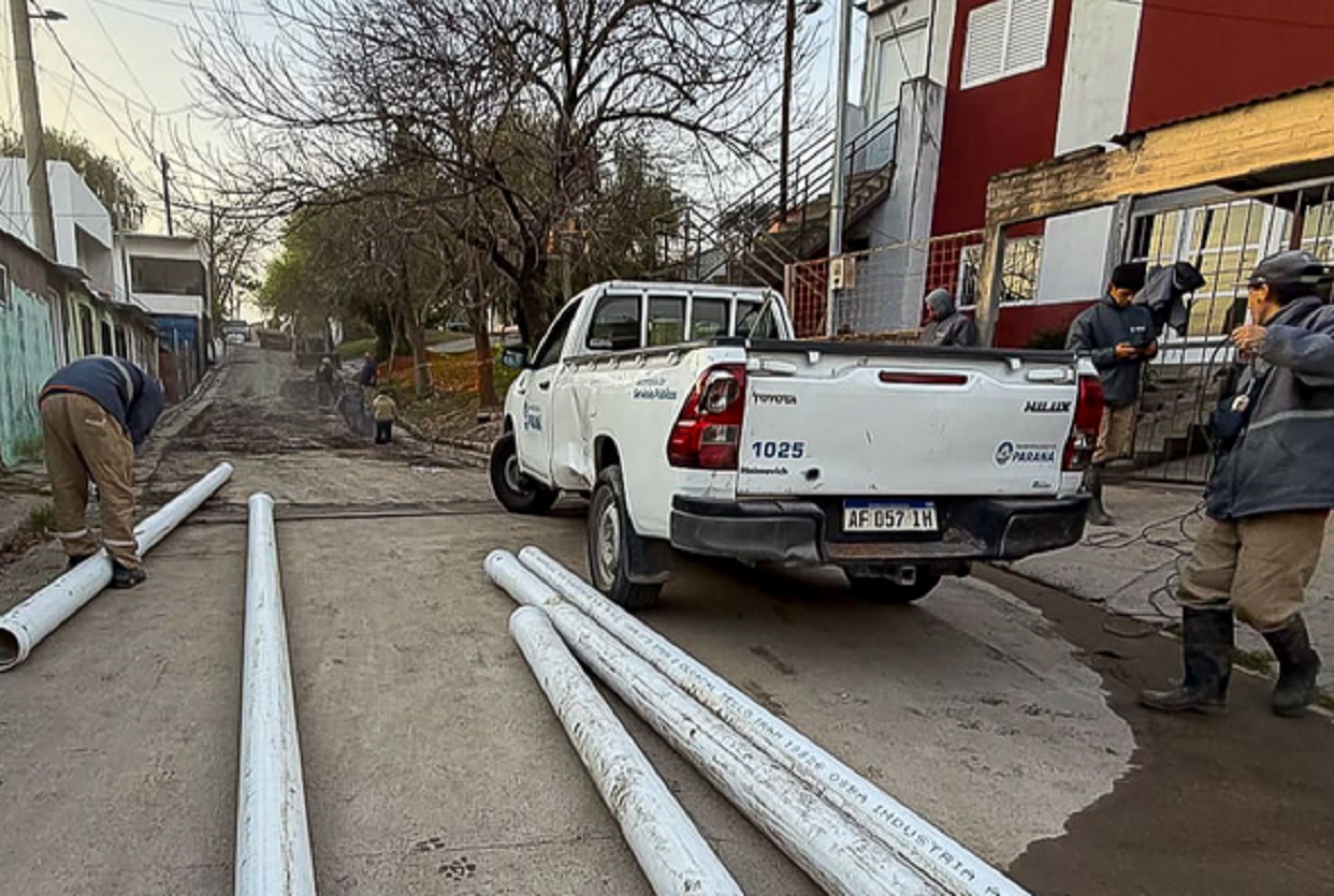 Paraná avanza con obras de saneamiento e infraestructura en barrio Maccarone