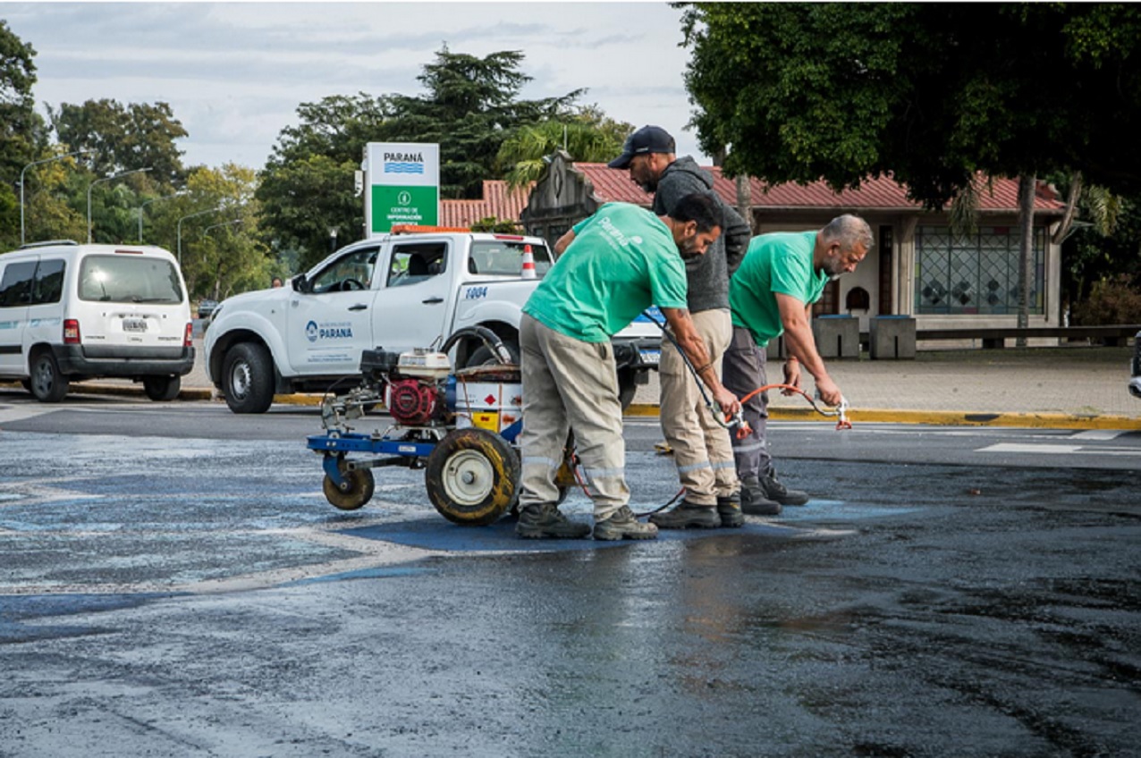 Avanza la obra de reordenamiento de la ciclovía en la Costanera