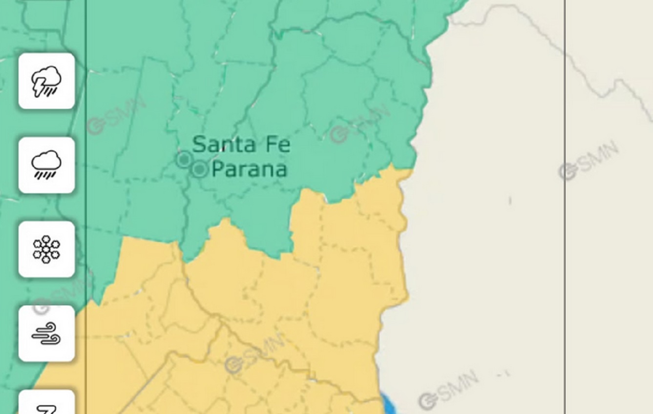 Emitieron alerta amarilla por tormentas para este lunes