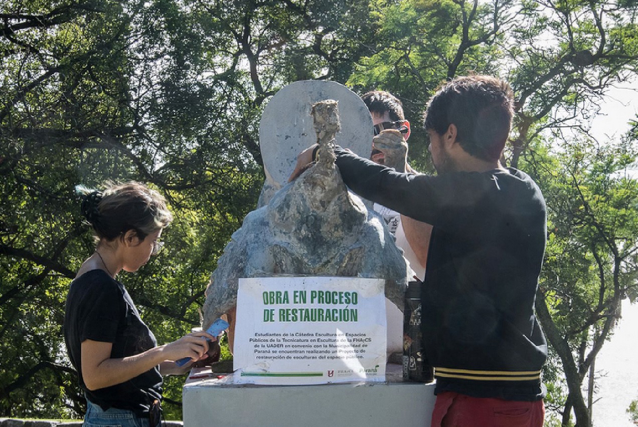 Avanza la puesta en valor de esculturas que forman parte de la identidad de Paraná