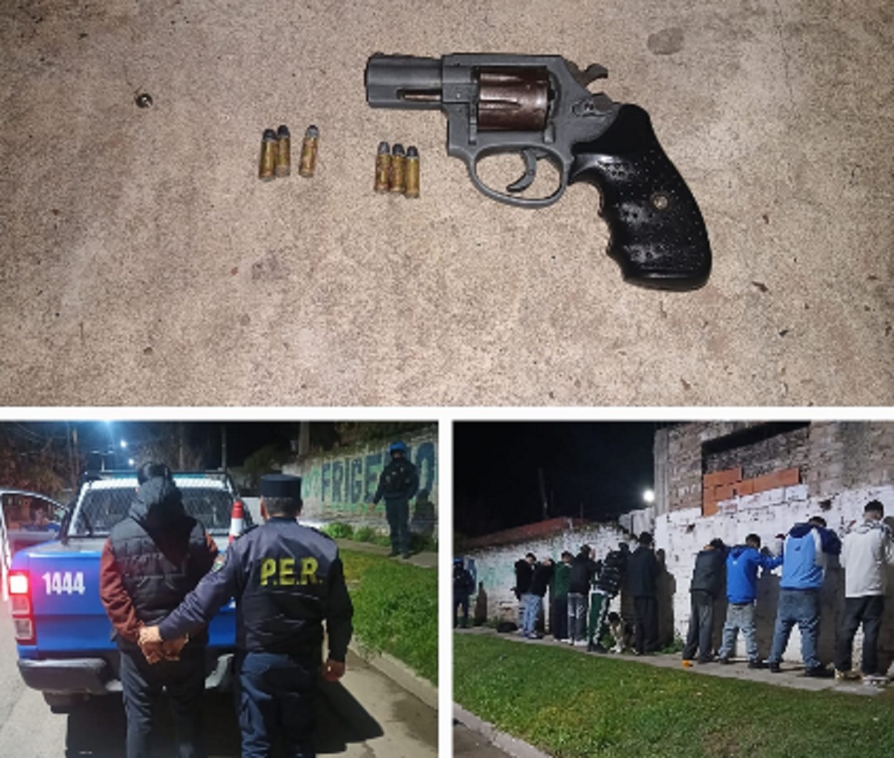 Secuestro de un arma, detención de un adulto e identificación de menores de edad