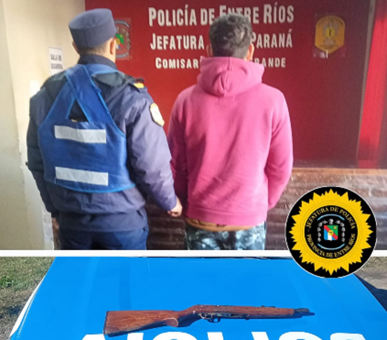 Secuestraron arma que era transportada en un vehículo