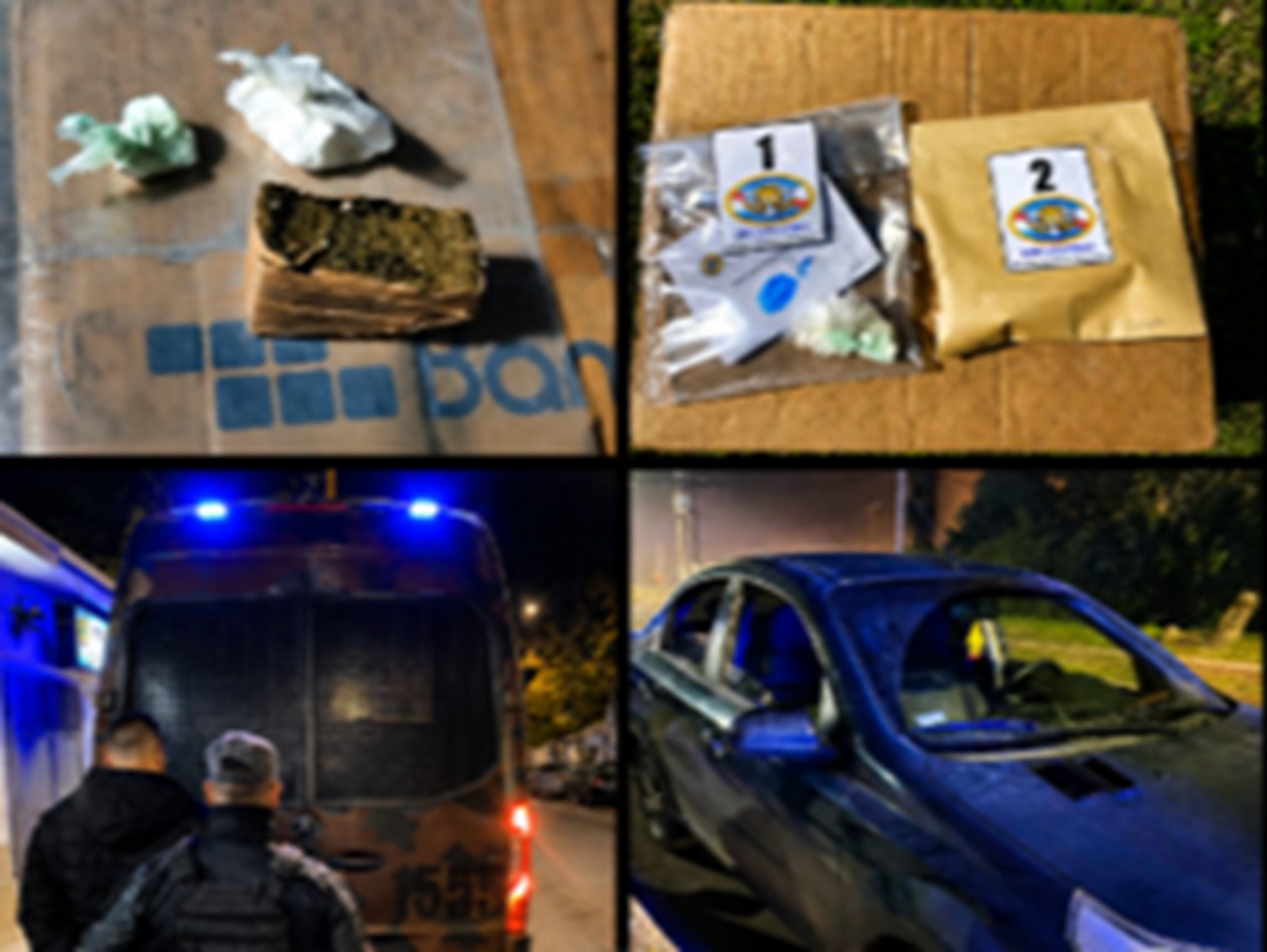 En persecución policial, arrojaron bolsa con drogas desde un vehículo