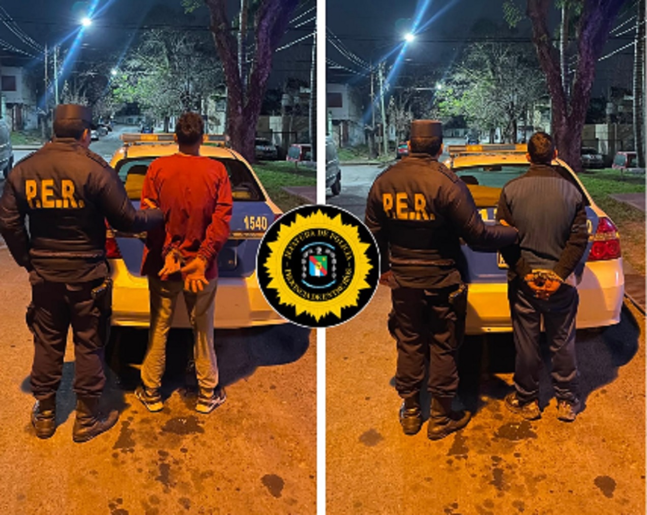 Dos detenidos por dañar vidrio en un local comercial