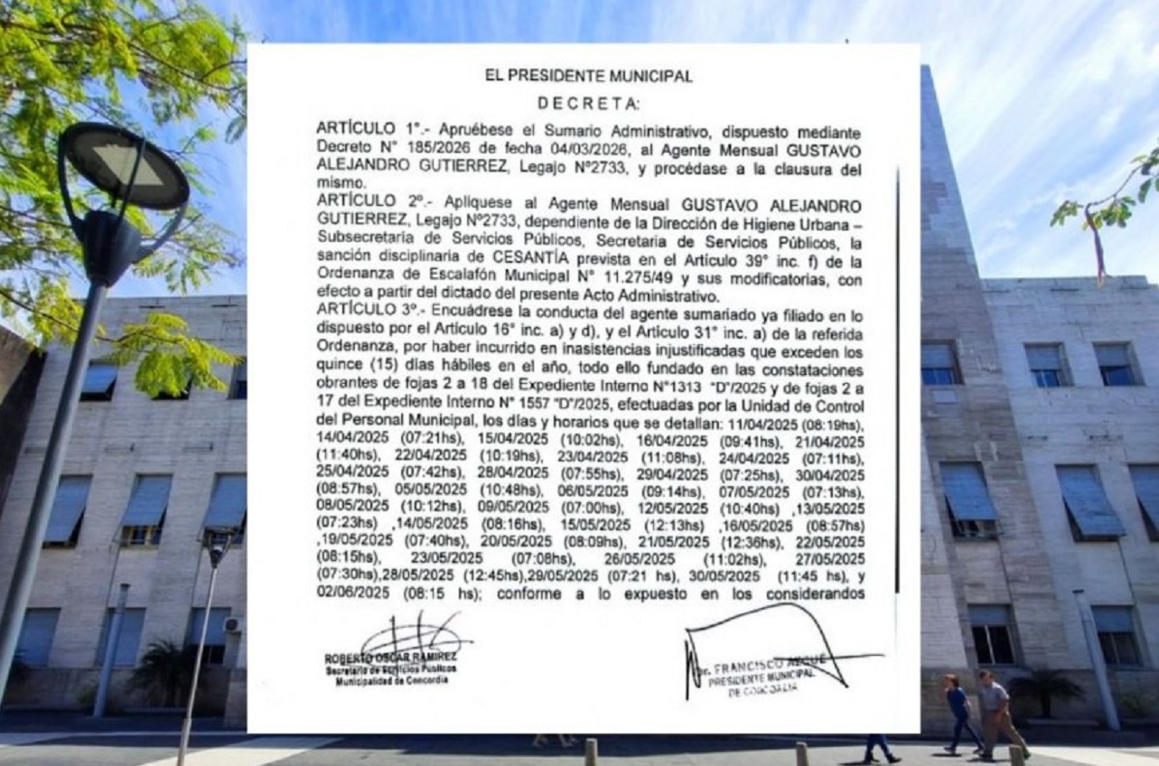 Cesantearon a empleado municipal que atendía una peluquería durante su horario de trabajo