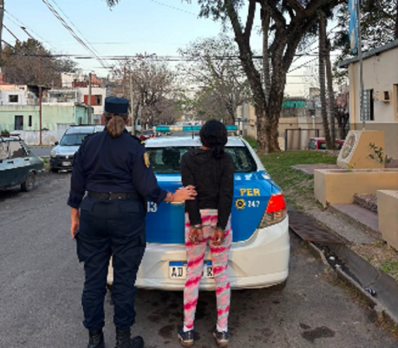 Mujer arrojó piedra contra una camioneta y fue detenida