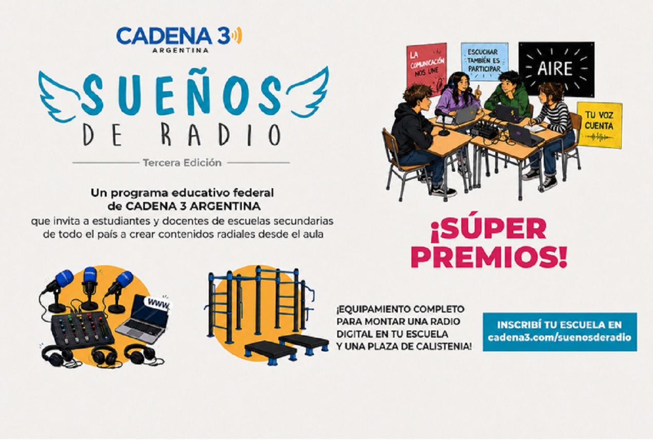 Invitan a las escuelas secundarias a participar del certamen federal Sueños de Radio